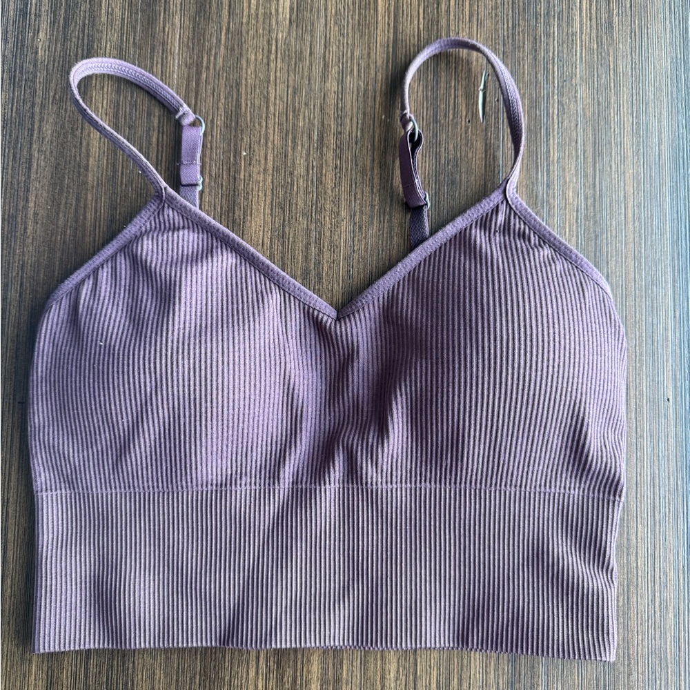Zella Ribbed Bralette in Mauve